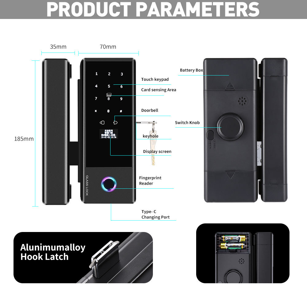 SV-SDL-GL01 | Khóa Cửa Kính Thông Minh 5-trong-1 - Ảnh 10