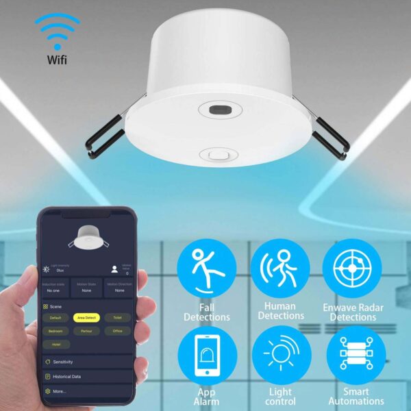 SV-HPS01 | Cảm Biến Hiện Diện Người Gắn Trần Mm-Wave Radar (Zigbee / Wi-Fi)
