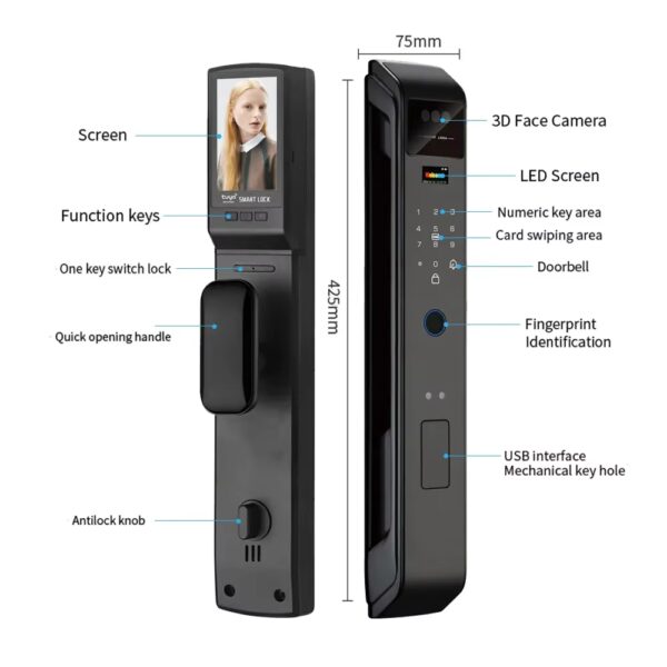 SV-SDL-WD02 | Khóa Cửa Gỗ Thông Minh, Tích hợp Camera